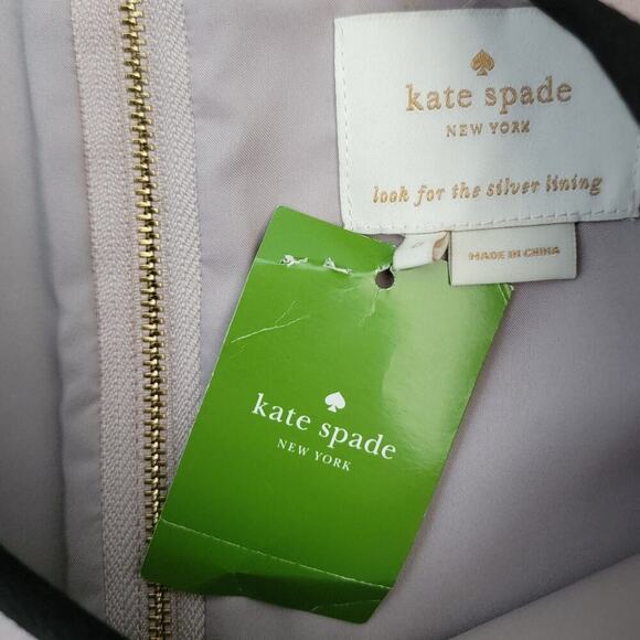 KATE SPADE Beige & Black Scallop Detail Dress Womens 0 Career Beautiful Event - Picture 6 of 13